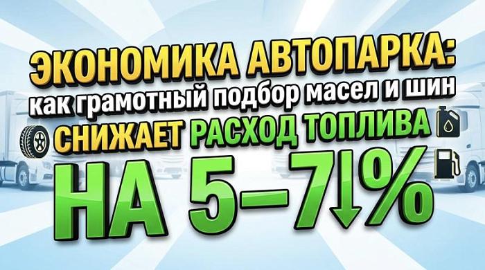 Экономика автопарка: как грамотный подбор масел и шин снижает расход топлива на 5–7 %